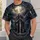 Kneeling Armored Knight and Radiant Cross for Faith Gatherings and Weekend Devotion All-over Print Unisex T-shirt - 6