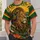Headphone Lion and Tropical Music Scene for Festivals, Reggae Fans and Music Lovers All-over Print Unisex T-shirt - 6