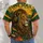 Headphone Lion and Tropical Music Scene for Festivals, Reggae Fans and Music Lovers All-over Print Unisex T-shirt - 4