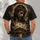 Crowned, Bearded Sacred Portrait with Three Crosses for Church Worship and Faith Gatherings All-over Print Unisex T-shirt - 4