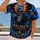 Blue Flame Skeleton With Burning Sun for Gothic Halloween Nightlife Fans All-over Print Unisex T-shirt - 2