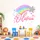 Personalized Shooting Star Rainbow Name Wall Decal – Custom Pink Name Sticker for Girls Room, Christmas Gift - 1