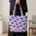Purple Bat Motif for Halloween Grocery Trips and Everyday Autumn Errands for Her Quilted Tote Bag - 4