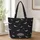 White Bats And Crescent Moons For Halloween Night Out Gifts For Gothic Style Lovers Quilted Tote Bag - 1