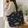 White Bats And Crescent Moons For Halloween Night Out Gifts For Gothic Style Lovers Quilted Tote Bag - 3