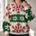 Cream Red Snowflakes And Evergreen Bands For Cozy Winter Holiday Days Outdoors All-over Print Hoodie (Lightweight) - 2