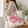 Pink Ribbon Rose and Daisy Art for Breast Cancer Awareness and Warrior Support Quilted Tote Bag - 3