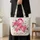 Pink Ribbon Rose and Daisy Art for Breast Cancer Awareness and Warrior Support Quilted Tote Bag - 4
