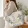 Vintage Blue Floral Dove and Cross for Church Gifts and Everyday Faithful Living Quilted Tote Bag - 3