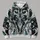 Symmetrical Black White Teal Baroque Scrollwork for Bold Everyday Streetwear All-over Print Hoodie (Lightweight) - 4