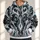 Symmetrical Black White Teal Baroque Scrollwork for Bold Everyday Streetwear All-over Print Hoodie (Lightweight) - 1