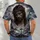 Crowned Christ in Storm Clouds for Devotional Faith and Religious Expression All-over Print Unisex T-shirt - 4