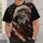 White-Headed Eagle and Slanted Stars for Patriotic Motorcycle Rides All-over Print Unisex T-shirt - 6
