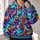 Swirling Pumpkins, Friendly Ghosts & Bats for Colorful Autumn Night Celebrations All-over Print Hoodie (Lightweight) - 2