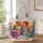 Four Glamorous Silver-Haired Friends Sharing Cocktails for a Tropical Girls' Night Gift Quilted Tote Bag - 1