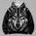 Blue-Eyed Wolf Head for Bold Outdoor Adventures and Everyday Casual Style All-over Print Hoodie (Lightweight) - 4