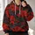 Black And Crimson Swirling Clouds For Bold Everyday Streetwear And Alternative Style All-over Print Hoodie (Lightweight) - 2