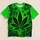 Electric Green Cannabis Leaf Motif for Festival Days and Relaxed Weekend Wear All-over Print Unisex T-shirt - 5