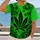 Electric Green Cannabis Leaf Motif for Festival Days and Relaxed Weekend Wear All-over Print Unisex T-shirt - 2