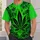 Electric Green Cannabis Leaf Motif for Festival Days and Relaxed Weekend Wear All-over Print Unisex T-shirt - 6