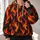 Vibrant Orange Flame Motifs for Festival Nights and Bold Everyday Streetwear Style All-over Print Hoodie (Lightweight) - 2