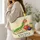 Green Caterpillar Storybook Scene for Reading Days and Gifts for Young Readers Too Quilted Tote Bag - 3