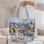 Snowy Christmas Village and Snowman for Cozy Winter Holiday Cheer and Seasonal Gifting Quilted Tote Bag - 5