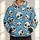 Light Blue Distressed Skull Motif for Alternative Streetwear and Halloween Style for Men All-over Print Hoodie (Lightweight) - 1