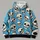 Light Blue Distressed Skull Motif for Alternative Streetwear and Halloween Style for Men All-over Print Hoodie (Lightweight) - 4