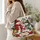 Snowman Family and Christmas Cottage Holiday Cheer for Cozy Winter Gift Giving Season Joy Quilted Tote Bag - 3
