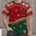 Red Green Snowflake Evergreen Holiday Style for Christmas Gatherings and Winter Cheer All-over Print Unisex T-shirt - 1
