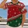Red Green Snowflake Evergreen Holiday Style for Christmas Gatherings and Winter Cheer All-over Print Unisex T-shirt - 2