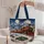 Vintage Christmas Steam Train Under a Moonlit Sky for Festive Winter Celebrations Quilted Tote Bag - 5