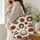 Christmas Robin, Poinsettia and Plaid Holiday Keepsake for Women Who Love Vintage Cheer Quilted Tote Bag - 3