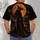 Full Moon Witch and Black Cats for Gothic Halloween Nights and Autumn Gatherings All-over Print Unisex T-shirt - 4
