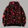 Red Hearts On Black For Valentine Romance And Everyday Love All-over Print Hoodie (Lightweight) - 5