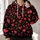 Red Hearts On Black For Valentine Romance And Everyday Love All-over Print Hoodie (Lightweight) - 2