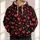 Red Hearts On Black For Valentine Romance And Everyday Love All-over Print Hoodie (Lightweight) - 1