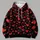 Red Hearts On Black For Valentine Romance And Everyday Love All-over Print Hoodie (Lightweight) - 4