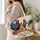 Colorful Chicken Family with Wildflowers for Farmhouse Country Living and Chicken Lovers Quilted Tote Bag - 3