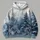 Icy Blue Winter Forest and Snowy Evergreen for Quiet Nature Escapes All-over Print Hoodie (Lightweight) - 4