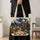 Moonlit Woodland Cottage Village for Cozy Laundry Days and Rustic Home Living Gifts Quilted Tote Bag - 4