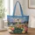 Moonlit Windmill Tulip Garden Art For Springtime Gifting And Cottagecore Style Quilted Tote Bag - 1