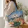 Moonlit Windmill Tulip Garden Art For Springtime Gifting And Cottagecore Style Quilted Tote Bag - 3