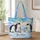 Colorful Aurora Penguins for Arctic Home Gifts, Winter Gatherings, and Nature Lovers Quilted Tote Bag - 1