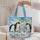 Colorful Aurora Penguins for Arctic Home Gifts, Winter Gatherings, and Nature Lovers Quilted Tote Bag - 5