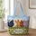 Five Colorful Farm Chickens in a Wildflower Meadow for Chicken Lovers and Gardeners Quilted Tote Bag - 1