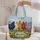 Five Colorful Farm Chickens in a Wildflower Meadow for Chicken Lovers and Gardeners Quilted Tote Bag - 5