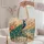 Peacock by a Golden Beach Sunset for Elegant Summer Getaways and Thoughtful Gifts for Her Quilted Tote Bag - 6