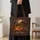 Haunted Pumpkin Farm Under a Full Moon for Halloween Night and Autumn Gift for Her Quilted Tote Bag - 4